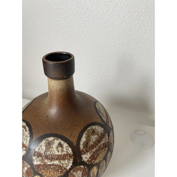 Antique Lapid Israel Pottery Made In Signed Created Middle East Unique Brown Art - Picture 4 of 6